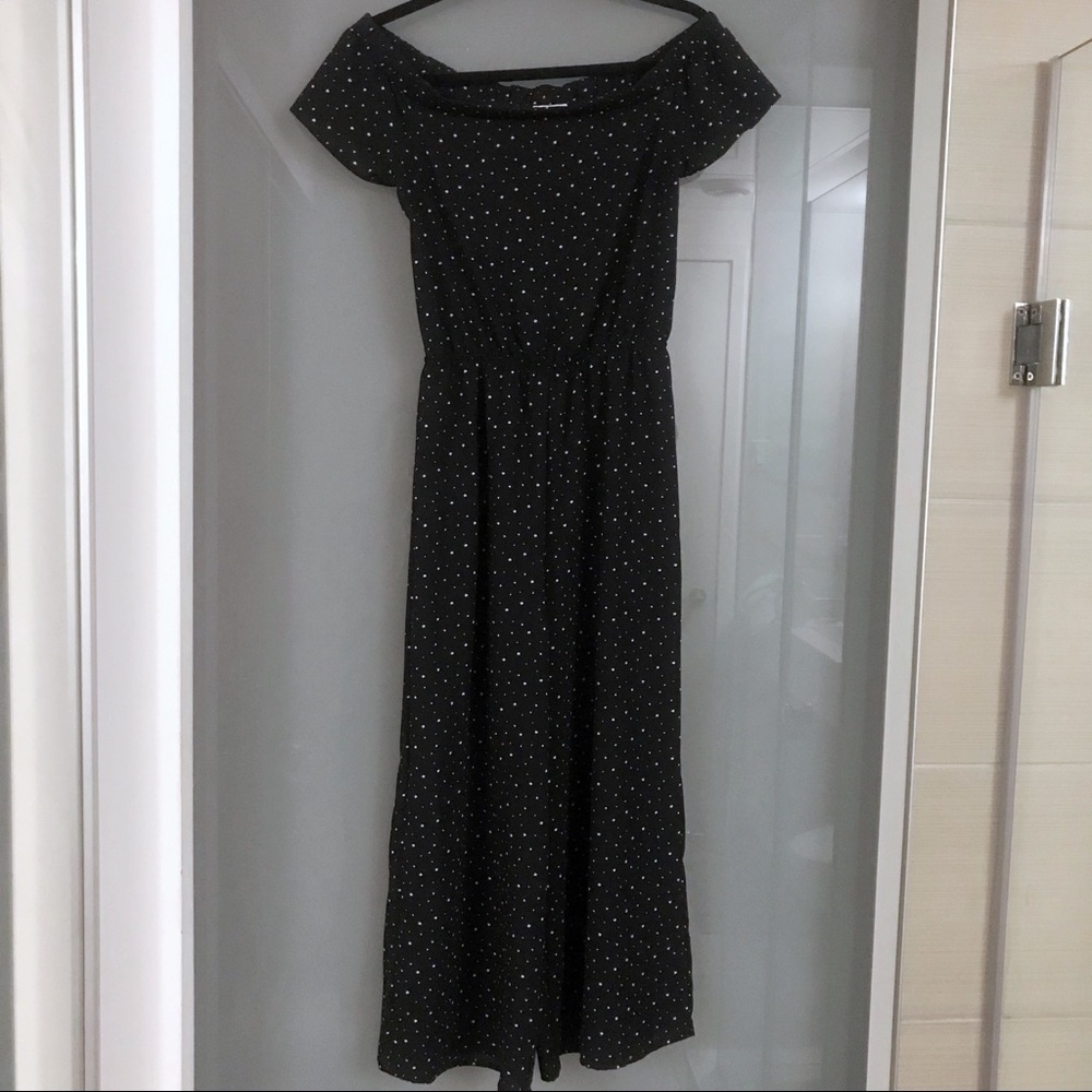 Black Patterned Jumpsuit